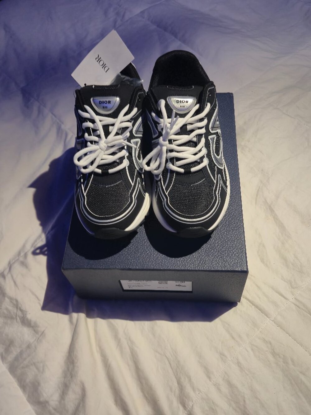 Dior B30s Black & White Reflective Low top Sneakers Size 43EU